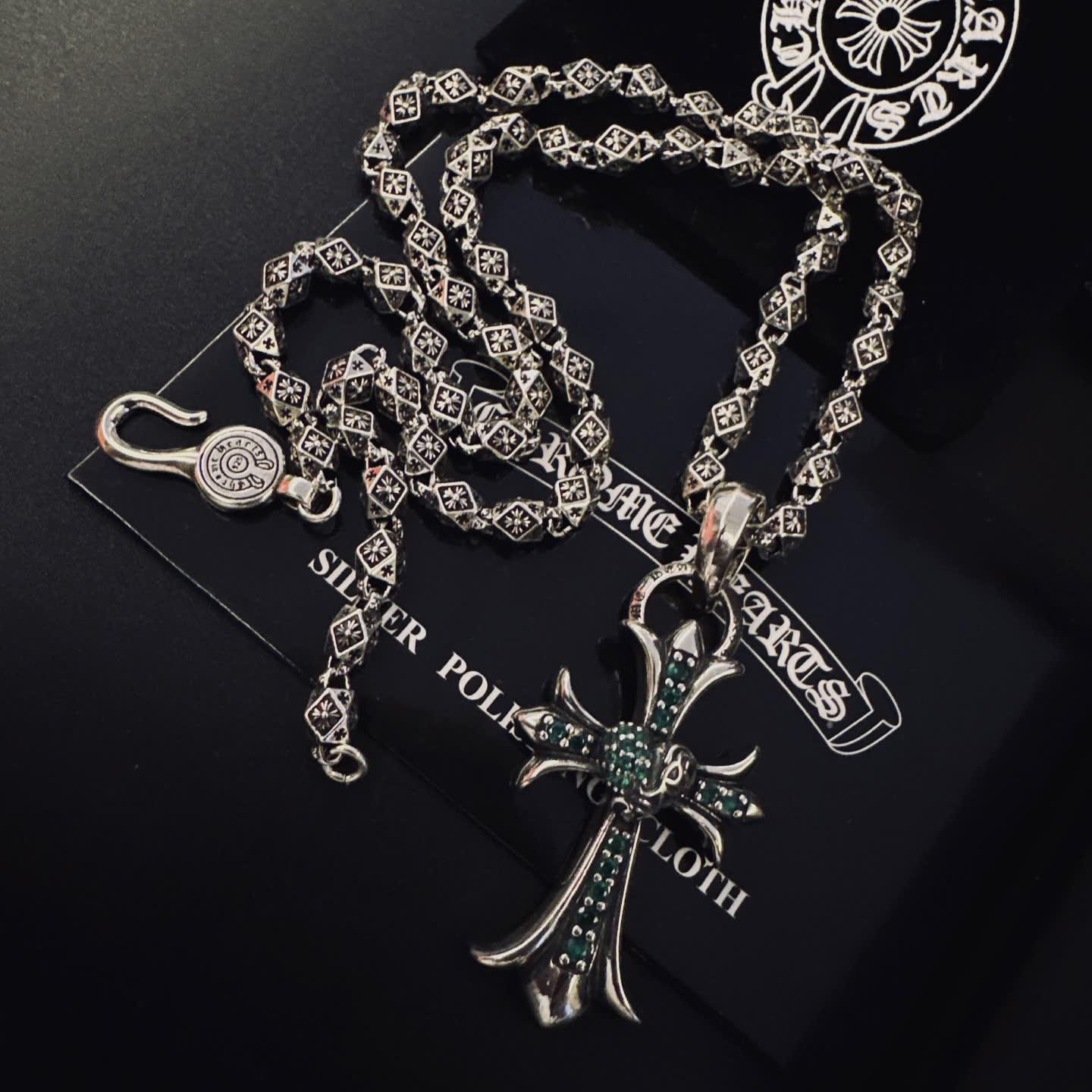 Chrome Hearts Silver Cross Pendant with Chain